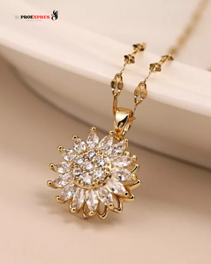 Haz brillar tu look con la Cadena Girasol Giratorio